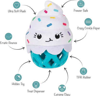 Fringe Studio Rubber Dog Toy, HERE for The Cupcakes, Pet Shop Collection (519079)