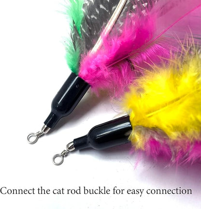 AcceLeah Cat Toy Replacement Feathers Cat Toy Wand Refills, Natural Bird Feathers Refill, Cat Feather Toy Replacement for Cat Wand (10Pcs (Taupe))