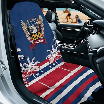 SEANATIVE 250 Years Eagle Sweat Towel Seat Cover, Car Seat Towel Protector for Trucks SUV Jeep, Universal Seat Covers for Gym, Running, Swimming, 1776-2026 250 Years Birthday Patriotic Towel