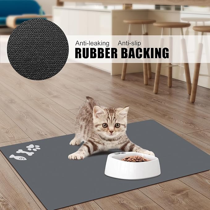 Absorbent Dog Food Mat, No Stains Quick Dry Dog Water Dispenser Mat, Pet Accessories Supplies,Easy Clean Dog Bowl Mat, Multiple Colors, Sizes & Purposes
