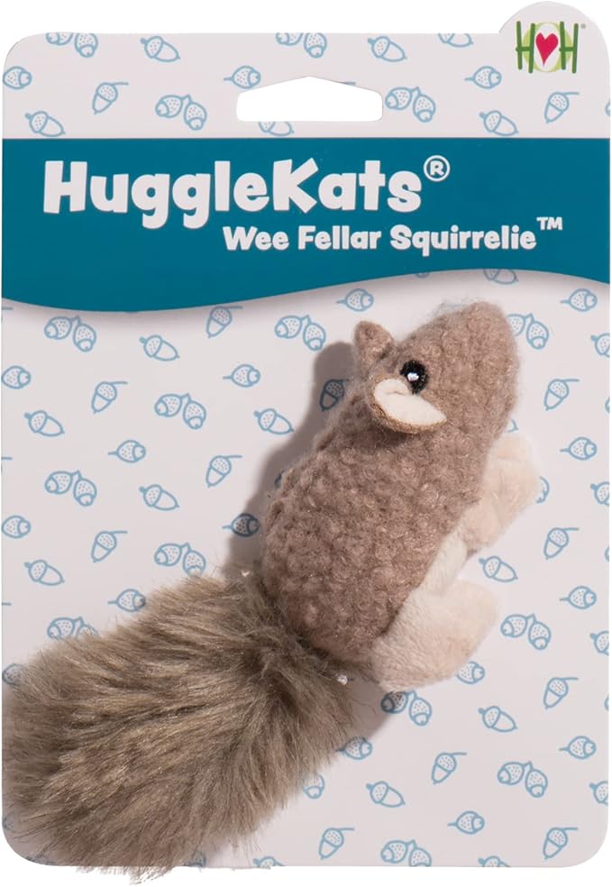 HuggleKats Cat Toys - Kitten Toys for Bored Indoor Cats, Perfect for Moving, Exercise, Biting & Chewing - Wee Fellar Squirrelie