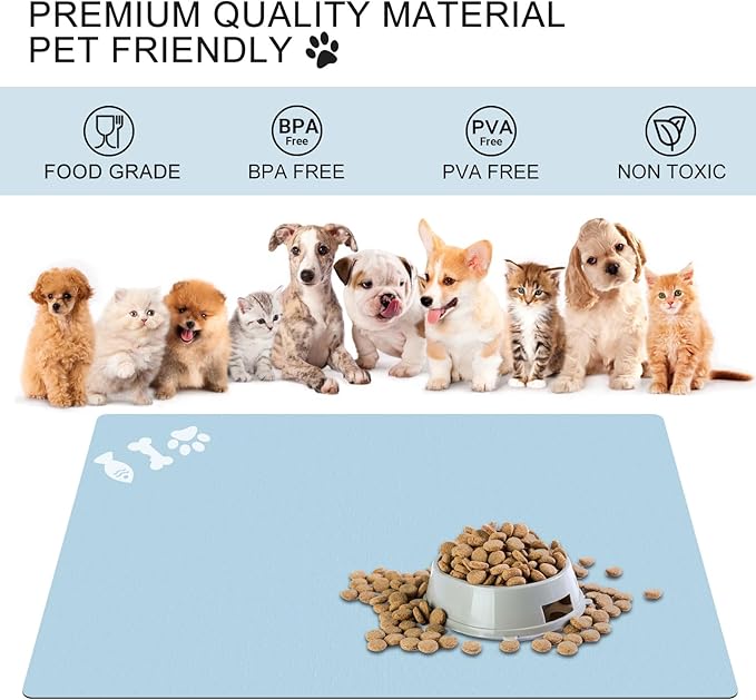 Absorbent Dog Food Mat, No Stains Quick Dry Dog Water Dispenser Mat, Pet Accessories Supplies,Easy Clean Dog Bowl Mat, Multiple Colors, Sizes & Purposes