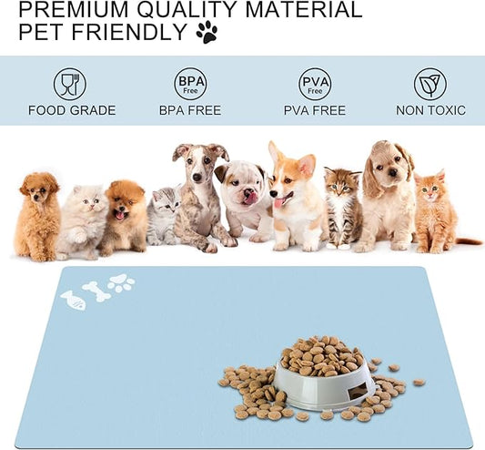 Absorbent Dog Food Mat, No Stains Quick Dry Dog Water Dispenser Mat, Pet Accessories Supplies,Easy Clean Dog Bowl Mat, Multiple Colors, Sizes & Purposes