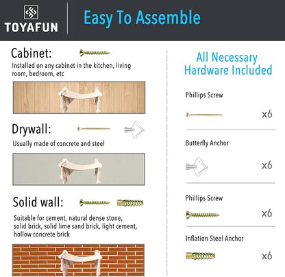 Cat Wall Shelves, Perches, Hammocks, Beds - Solid Metal Frame for Sleeping, Playing, Climbing, Lounging