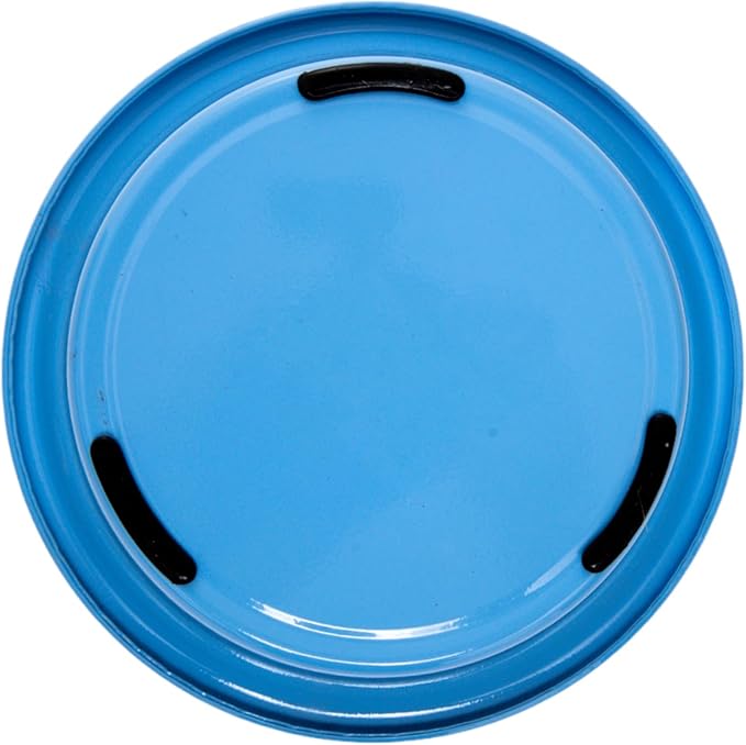 Country Living Set of 2 Non-Slip Durable Blue Powder Coated Stainless Steel Heavy Dog Bowls (32oz) - Rust Resistant, Easy to Clean, Perfect for Medium Size Breeds