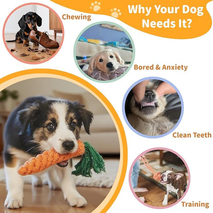 Dog Rope Toy, 8 Pack Cotton Rope Toys for Dogs, Puppy Chew Toys for Teething & Boredom Relief, Tug of War Dog Toy for Small Breed Puppies, Gifts for Dogs
