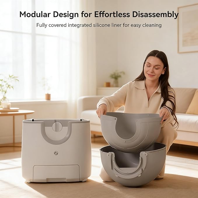 Self-Cleaning Cat Litter Box for Multiple Cats – Large Capacity, Open-Top Design with Enhanced Safety & Included Trash Bags (Upgraded Model)