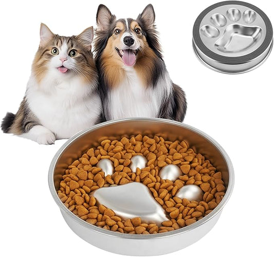 Metal Puppy Slow Feeder Bowl Stainless Steel Non-Slip Dog Food Bowls, Fun Bloat Stop Pet Bowls Dogs Water Bowl for Small & Medium Sized Dogs to Slow Down Eating (C)