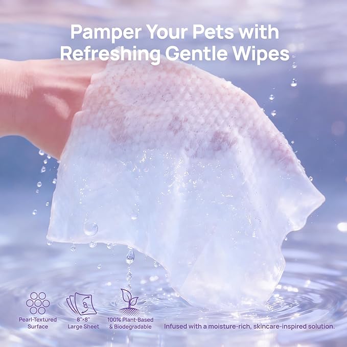 HICC PET Cleaning Deodorizing Wipes for Dogs & Cats, Vet Recommended Nourishes Smoothes Fur Grooming Wipes, Fermented Coconut Oil Grooming Body, Horse Skin, Coat & Hoof, 400 Count, Unscented
