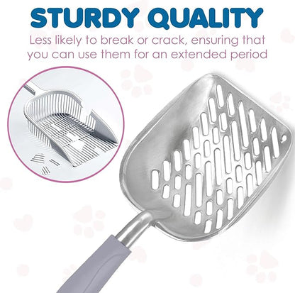 SunGrow Large Cat Litter Scoop, Life Transforming Cat Scooper, Reduces Hand Fatigue, Saves Clear Litter, Makes Scooping Faster and Easier