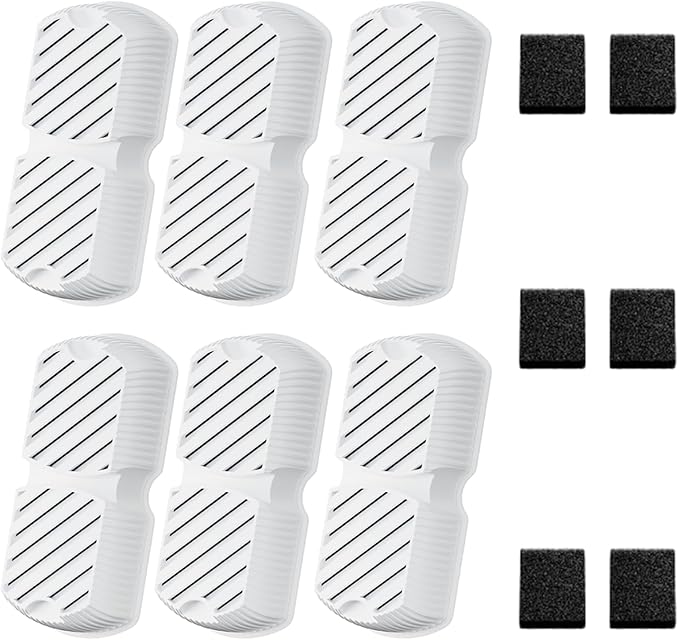 Dog Water Fountain Filters: 12 Dog Fountain Filters - Pet Water Fountain Filters Replacement - Including 6 Filters + 6 Sponges - Suitable for GROOKPET Dog Water Fountain for Large Dogs