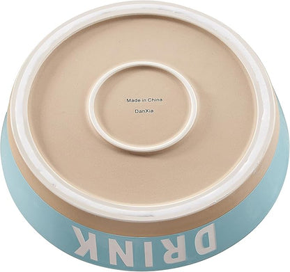 10" Non-Slip Ceramic Dog Bowl, 71 Oz Heavy-Duty Dog Food/Water Dish, Pet Feeding Bowl for Medium-Sized Dogs and Large Breeds, Food Grade Porcelain Pet Feeder Bowl, Microwave and Dishwasher Safe