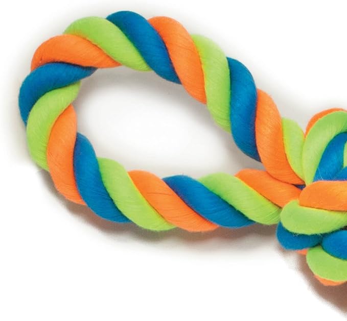 Grriggles Mighty Bright Tug Rugged Rope Dog Chew Toy, Double Tug- 22"L