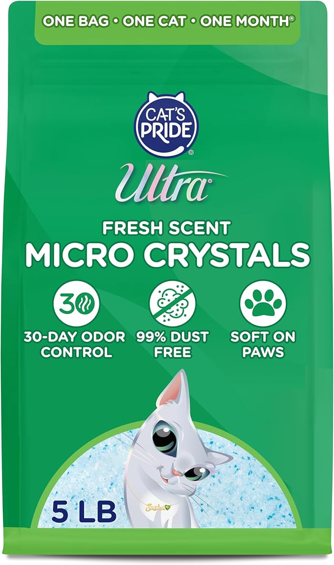 Ultra Fresh Scented Micro Crystals Premium Cat Litter - 99.9% Dust Free, Soft on Paws - 5 Lbs.