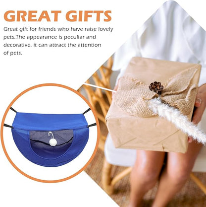 Cat Cage Hammock Bed Breathable Mesh Hanging Small Pet Bed Comfortable Kitten Nest Summer Washable Blue M for Indoor Cats