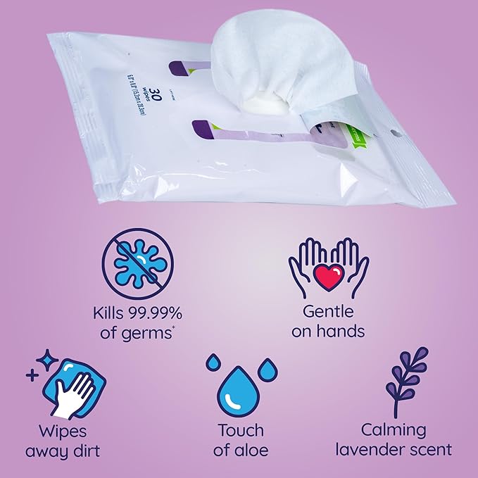 Wet Ones for Pets Antibacterial Calming Wipes with Chamomile, Lavender Scent - Dog Cleaning Wipes - Scented, Durable and Disposable Dog Wipes for Paws, 30 Count
