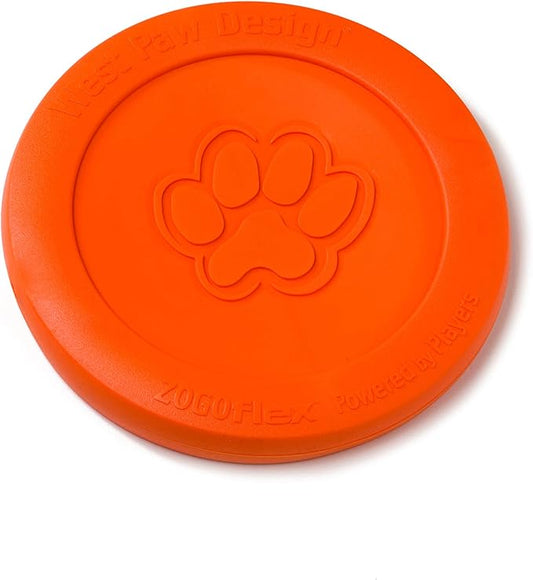 West Paw Zogoflex Zisc Durable Dog Frisbee Nearly Indestructible Flying Disc Dog Toy, 100% Guaranteed Tough, It Floats!, Made in USA, 6.5-Inch Small, Glow