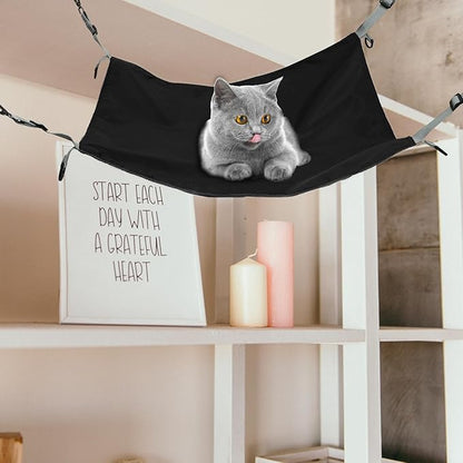 Waterproof Nylon Cat Hanging Hammock, Thick Double-Sided Pet Bed, Warm Sleeping Nest for Small Cats Indoor Outdoor Use