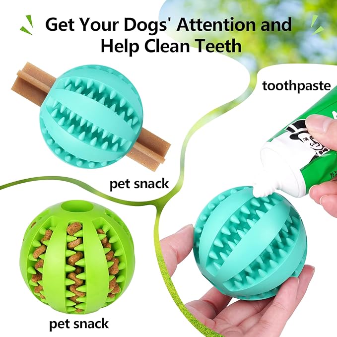 Treat-Dispensing Dog Toys: Durable Rubber Puppy Toys for Boredom - Dog Treat Balls for Small & Medium Breed Indoor Play (2pack)