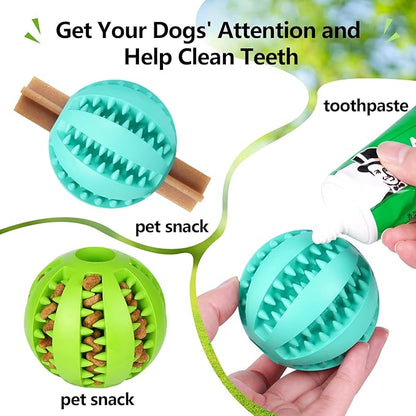 Treat-Dispensing Dog Toys: Durable Rubber Puppy Toys for Boredom - Dog Treat Balls for Small & Medium Breed Indoor Play (2pack)
