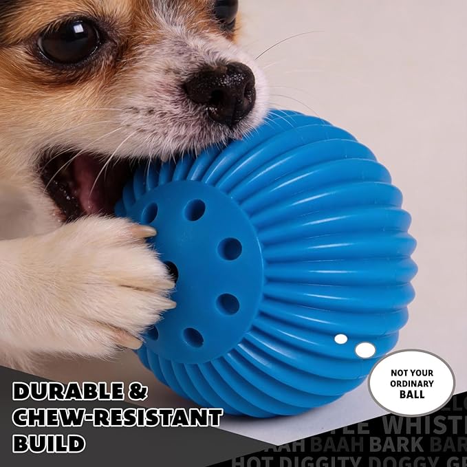 Pet Qwerks Talking Babble Ball - Interactive Chew Dog Toy - Small