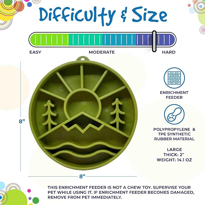 SodaPup Great Outdoors Enrichment Bowl – Durable Slow Feeder Bowl Made in USA from Non-Toxic, Pet-Safe, Food Safe Material for Mental Stimulation, Slowing Down Eating, Healthy Digestion, & More
