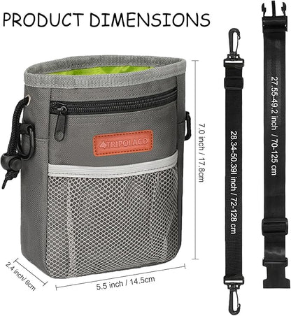 Dog Treat Pouch, Large Treat Pouches for Pet Training with Multiple Pockets, Built-in Poop Bag Dispenser & Phone Holder, 3 Wear Styles, Ideal Dog Treat Bag for Training & Walks
