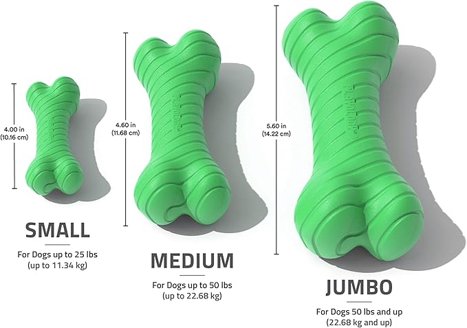 Playology Dog Toys | Dual Layer Bone Durable Chew Toy Bone for Dogs | Medium Mom's Turkey Scented Toy - Easy to Clean and Made from Non Toxic Materials