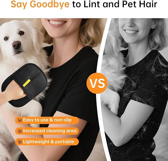 3PCS Pet Hair Removal Glove,Electrostatic Pet Hair Removal Gloves,Reusable Cat & Dog Hair Remover （3PCS）