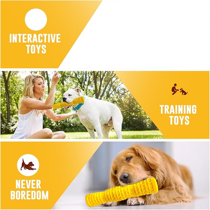 Dog Squeaky Toys Interactive Dog Toys for Aggressive Chewers Tough Rubber Chew Toys for Medium/Large Breed, Indestructible Puppy Chew Toys for Teething (Blue)