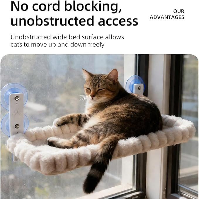 Hammock Portable Design Hanging Space Saving with Removable Washable Fabric Suction Cup Mount Cats Hammock Foldable Bed Space Saving Bed