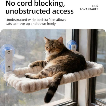 Hammock Portable Design Hanging Space Saving with Removable Washable Fabric Suction Cup Mount Cats Hammock Foldable Bed Space Saving Bed