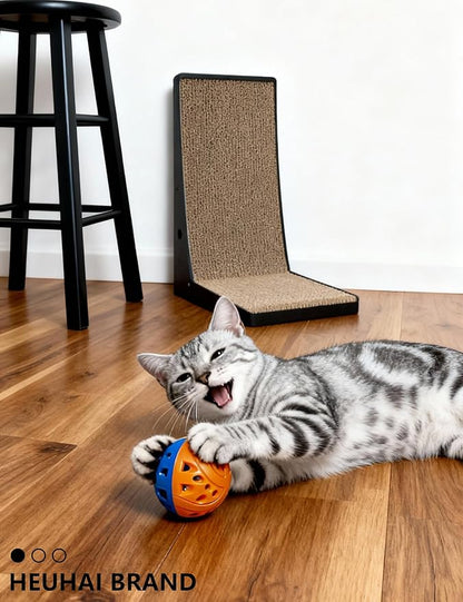 10 Pack Cat Toys Balls for Indoor Kitten with Bell and Colorful Beads, Soft Sponge PP Material, Interactive Chase Toys for Cats and Kittens (1.5'' - 2.1'')