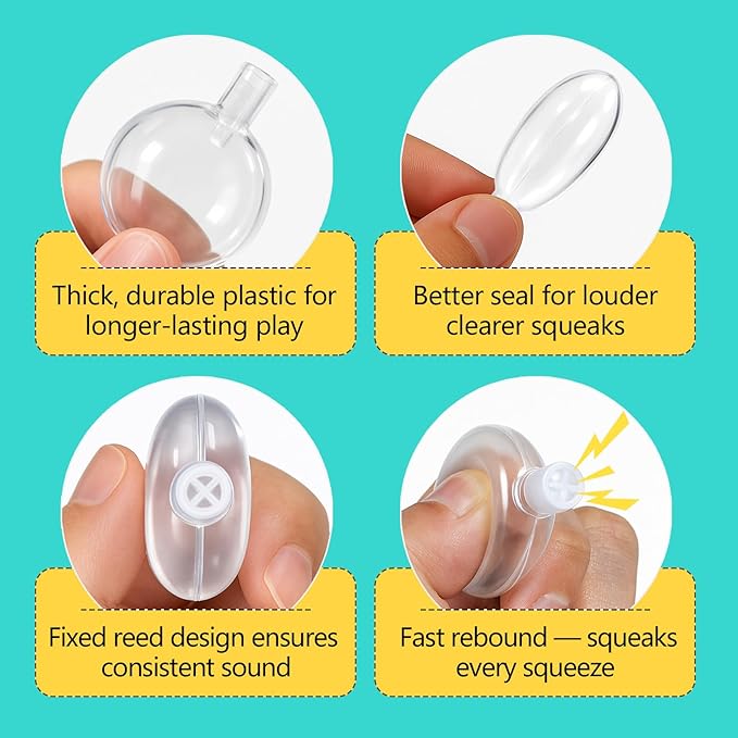 Squeakers for Dog Toys - 50 Pack Replacement Dog Toy Squeakers (5 Sizes Mixed)