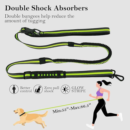 Hands-Free Dog Leash, Waist Leash for Dog Walking Hiking Running, 6.07-8.2ft Long Waist, Suitable for Puppy Medium and Large Dogs(Blue)
