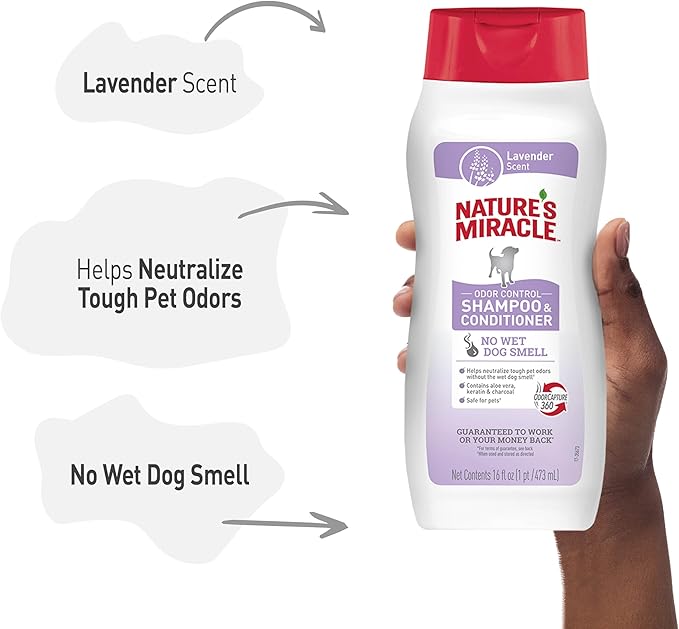Nature's Miracle Nature’s Miracle Odor Control Shampoo & Conditioner, 16 Ounces, Lavender Scent