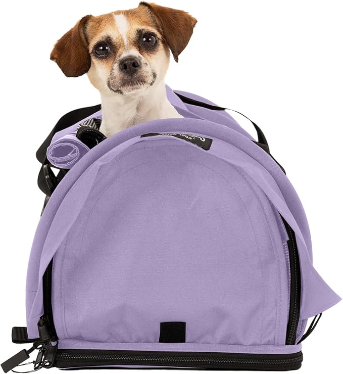 SturdiBag Pro 3.0 Pet Travel Carrier for Cats and Dogs – Soft-Sided with Safety Clips and Seatbelt Straps for Airplane or Car Travel | Small, Lavender