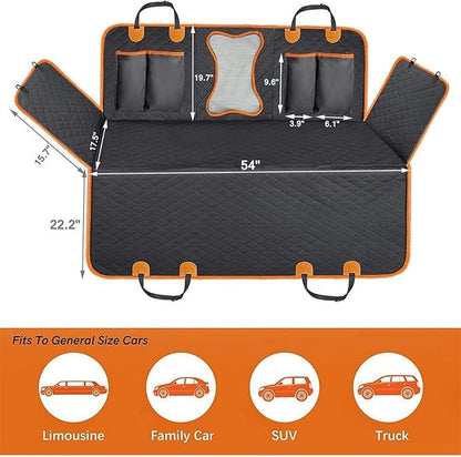 Dog Car Seat Cover for Infiniti G25X Q70h QX4 Qx60 G20, Pet Cover for Dogs Car Protector Seat Waterproof Scratch Proof Nonslip Dog Hammock with Mesh Visual Window & Pockets