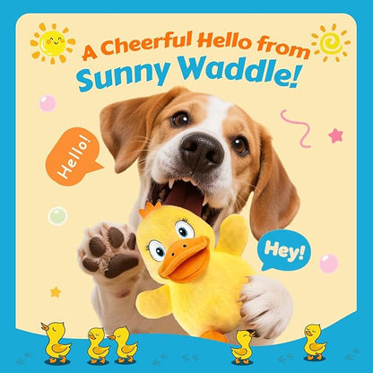 Squeaky Duck Dog Toy – Plush Chew Toy with 2 Squeakers & Crinkle Wings for Small and Medium Dogs – Soft Puppy Toy for Boredom & Indoor Play