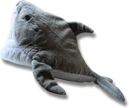 7" Squeaky Plush Toy for Puppies Small Dogs Self Etertainment Washable Soft Made [PET ONLY] (Grey Shark)
