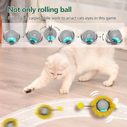 Interactive Cat Toys Ball Super Drive Electric Cat Toy Automatic Rolling Robotic Car Motion Activate