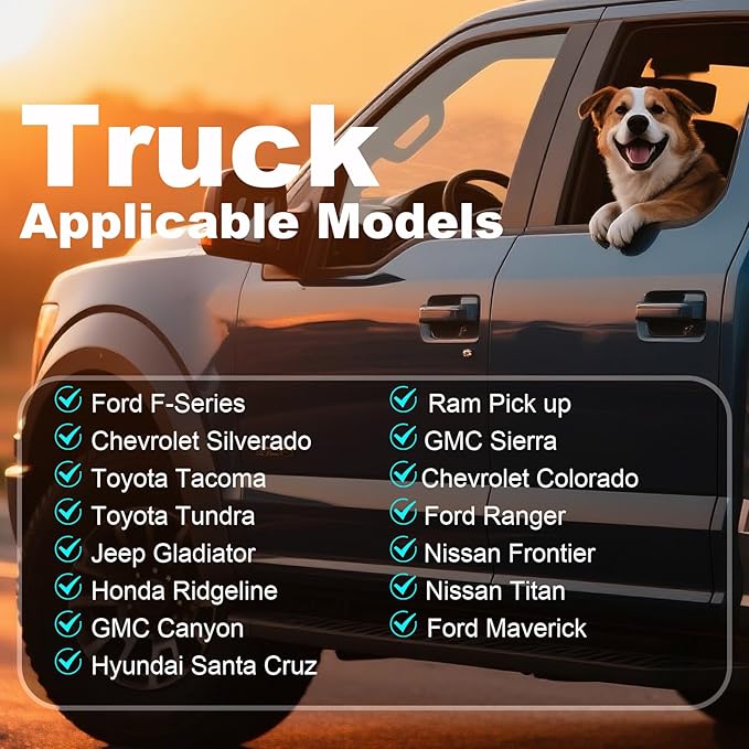 Dog Car Seat Cover for Back Seat, Waterproof & Scratch - Resistant Pet Seat Protector with Elastic Straps, Universal Fit for Ford F - Series/Toyota Tacoma/Ram Pickup & More Trucks