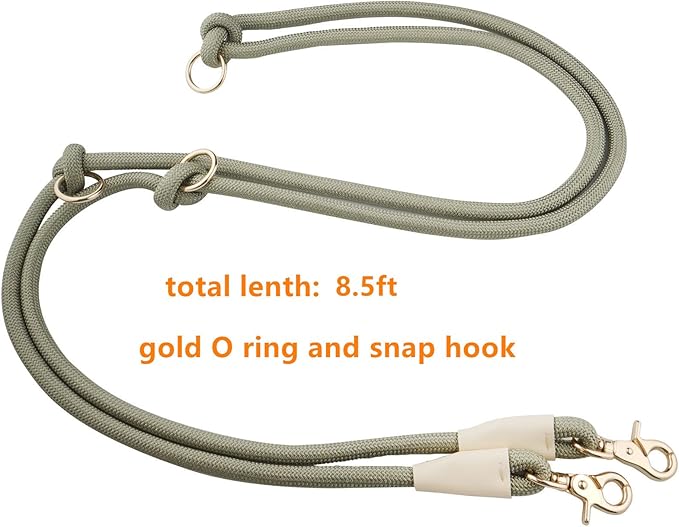 8.5ft Multifunctional Hands Free Nylon Rope Waist Dog Leash, Adjustable Shoulder Crossbody Walking Lead