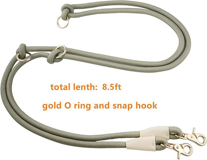 8.5ft Multifunctional Hands Free Nylon Rope Waist Dog Leash, Adjustable Shoulder Crossbody Walking Lead