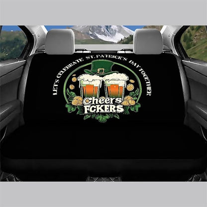 AFPANQZ Saint Patrick Car Seat Cover for Rear Bench Seats Polyester Fabric Protects Against Dirt Pet Fur Dog Hair, Easy to Install with Universal Fit for Cars Trucks and SUV