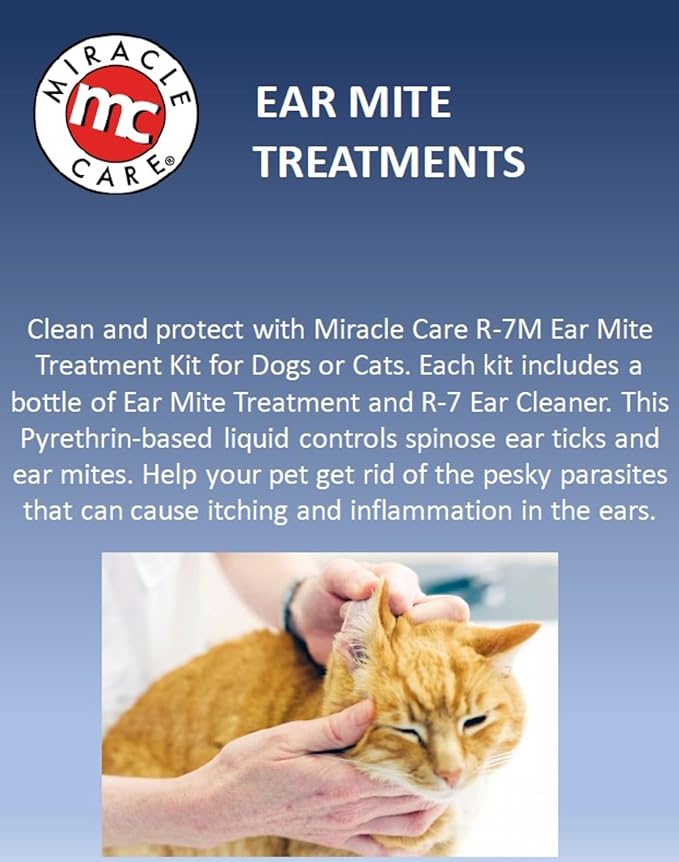 Miracle Care R7 Ear Mite Treatment for Dogs, 4 Ounce, Controls Ticks and Mites