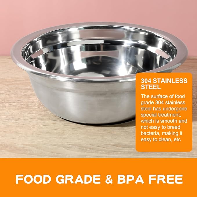 COMESOON 2 Pack 7.2" Stainless Steel Dog Bowls 50oz Thickened Durable Replacement Dog Food Bowls for Food and Water, Fit for COMESOON Bowl Stand DB-B01/DB-B03