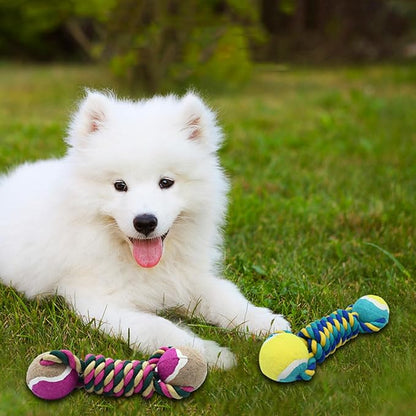 Dog Rope Toy, Dogs Toy with Tennis Balls for Aggressive Chewers - Interactive Pet Tug Rope Ball for Training & Promoting Relationship, Pets Chew Toy for Small, Medium, Large Dogs (Pink)