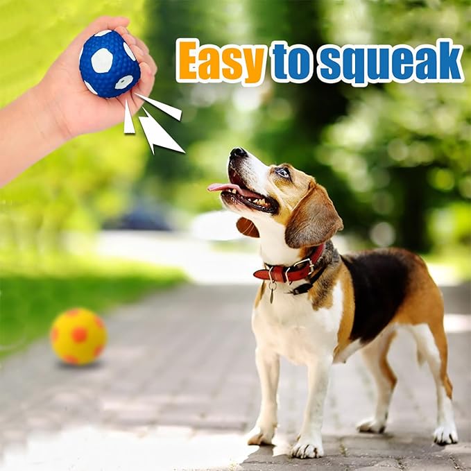 Soft Squeaky Dog Ball 2.56”, Latex Squeaky Dog Toys for Medium Dogs and Small Dogs to Fetch, Chase 3pcs for Small, Medium Breeds