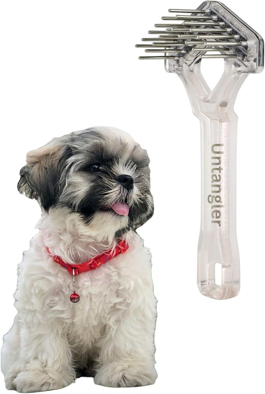 Mini-Rake V-Shaped with 1" Double-Row Rotating Teeth (Crystal with BlackTop)